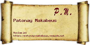 Patonay Makabeus névjegykártya
